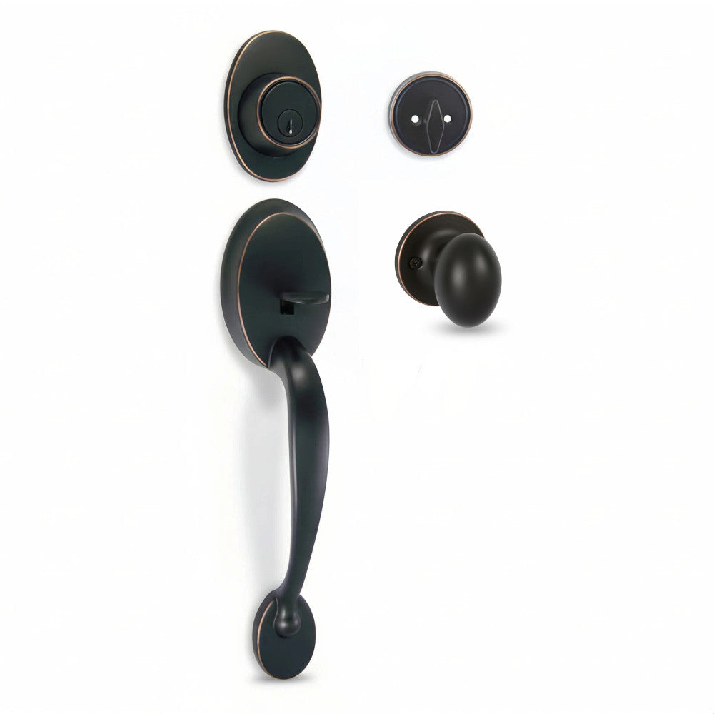 Frankfort Oil Rubbed Bronze Traditional Handleset with Somerset Knob