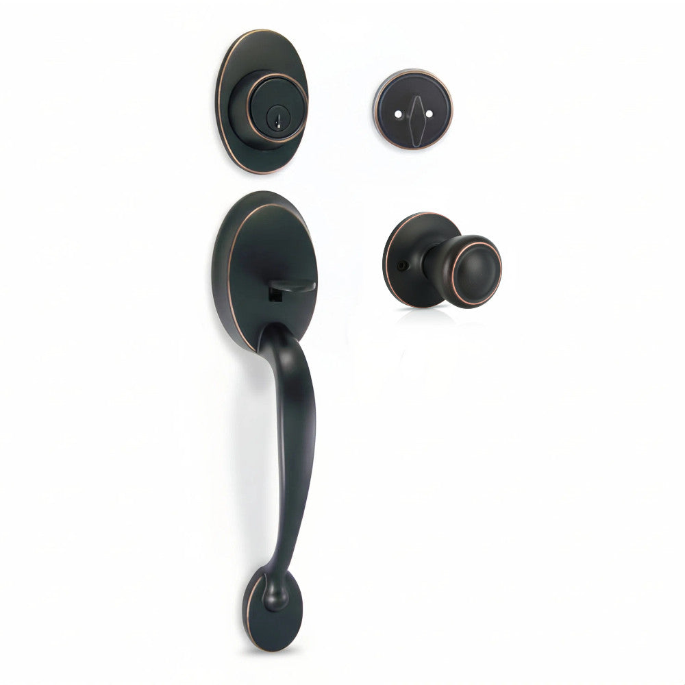 Frankfort Oil Rubbed Bronze Traditional Handleset with Salem Knob