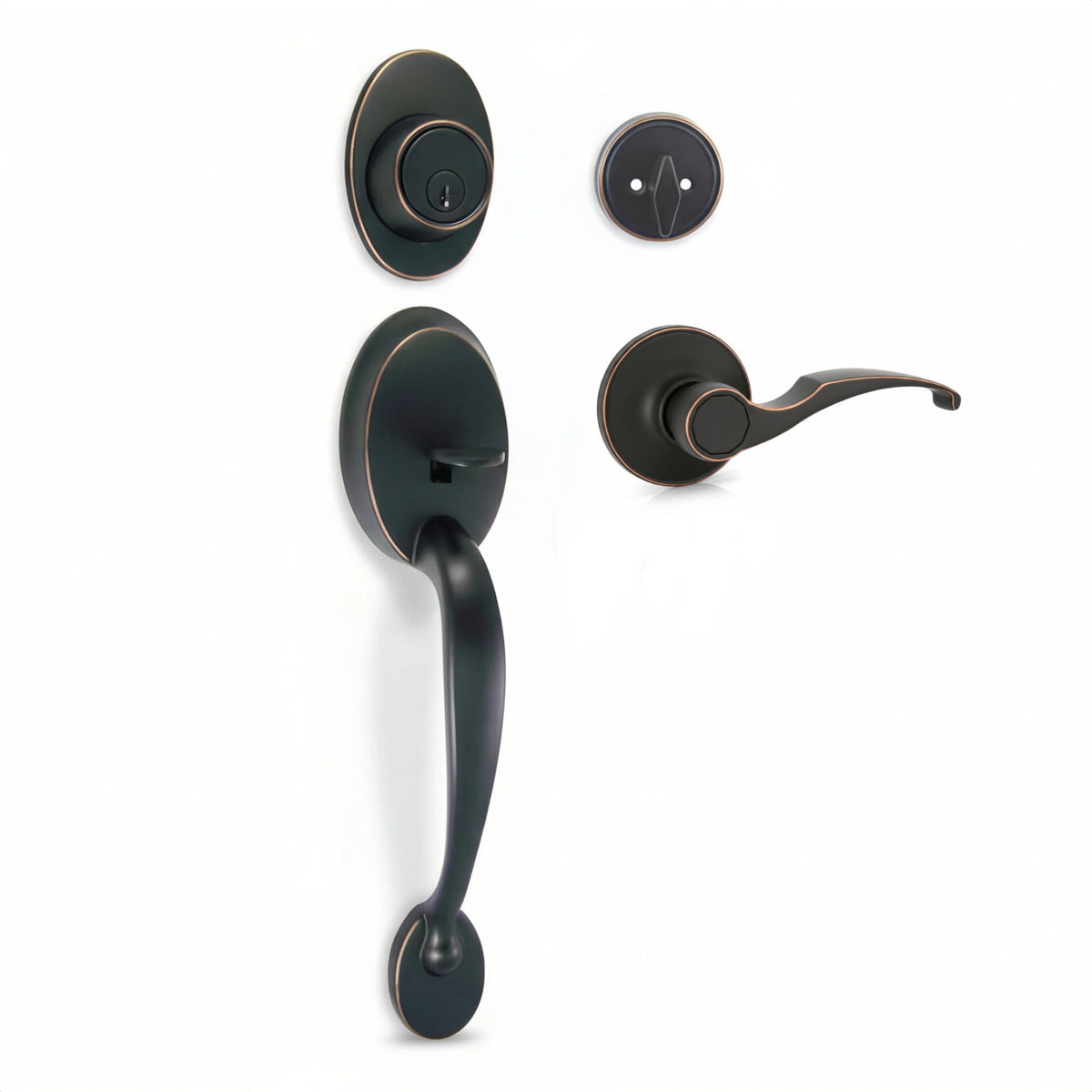 Frankfort Oil Rubbed Bronze Traditional Handleset with Sedona Lever