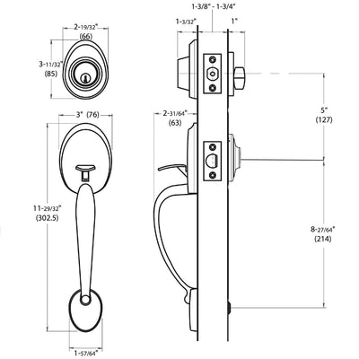 Frankfort Polished Brass Traditional Handleset with Salem Knob