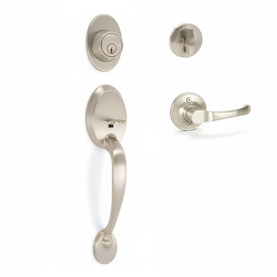 Frankfort Satin Nickel Traditional Handleset with Arlington Lever