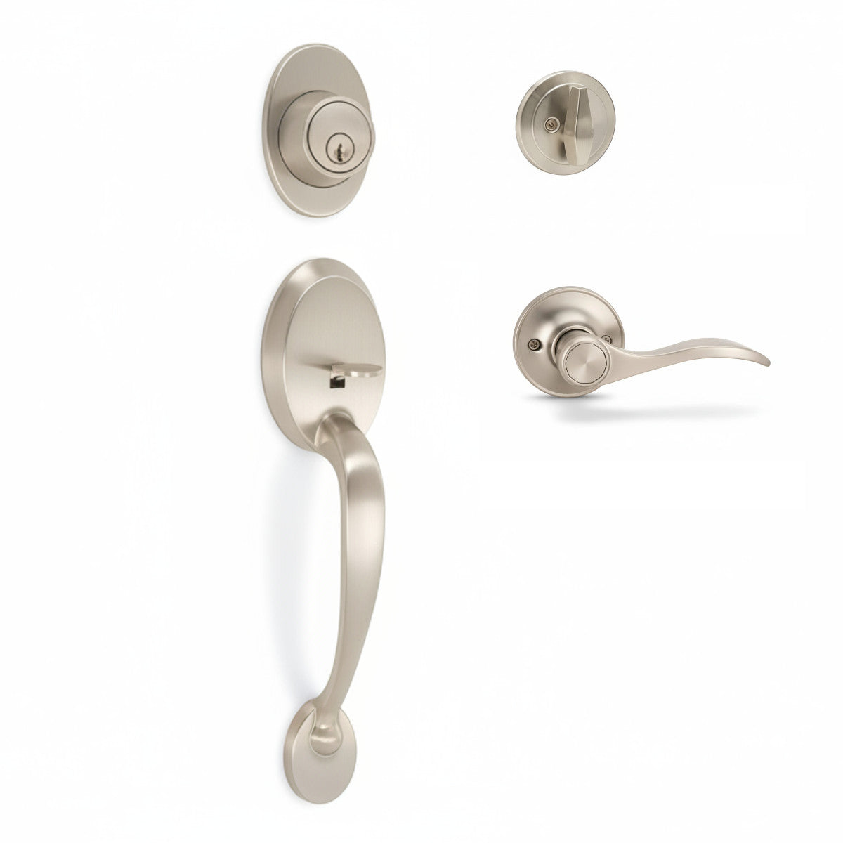 Frankfort Satin Nickel Traditional Handleset with Kingston Lever
