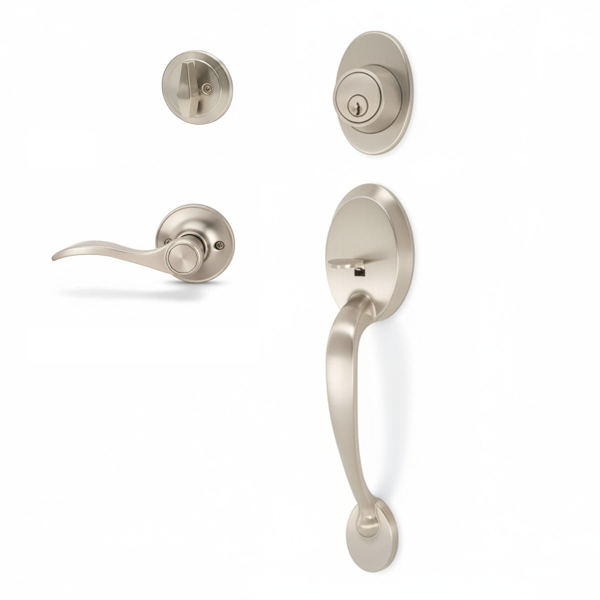 Frankfort Satin Nickel Traditional Handleset with Kingston Lever