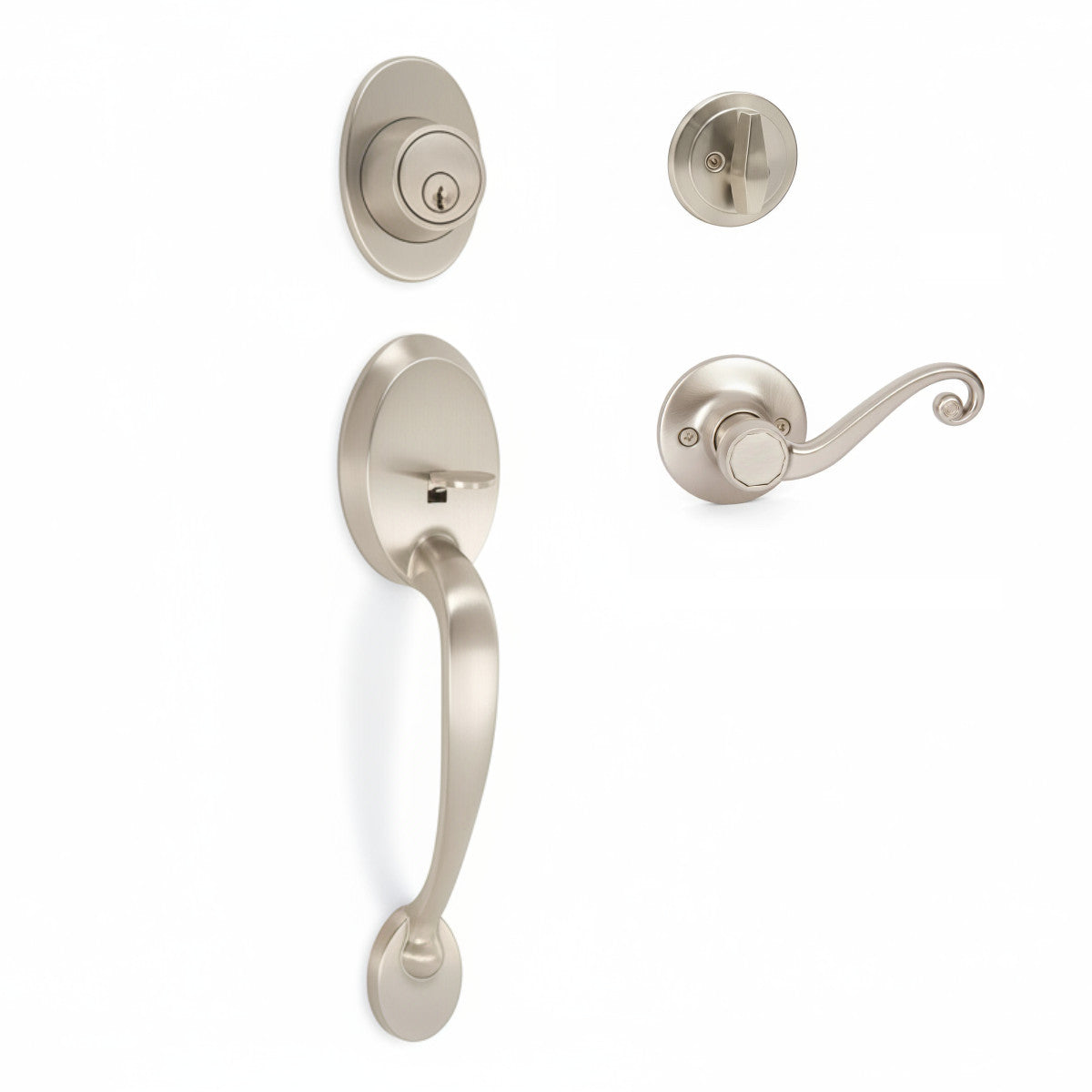 Frankfort Satin Nickel Traditional Handleset with Livingston Lever