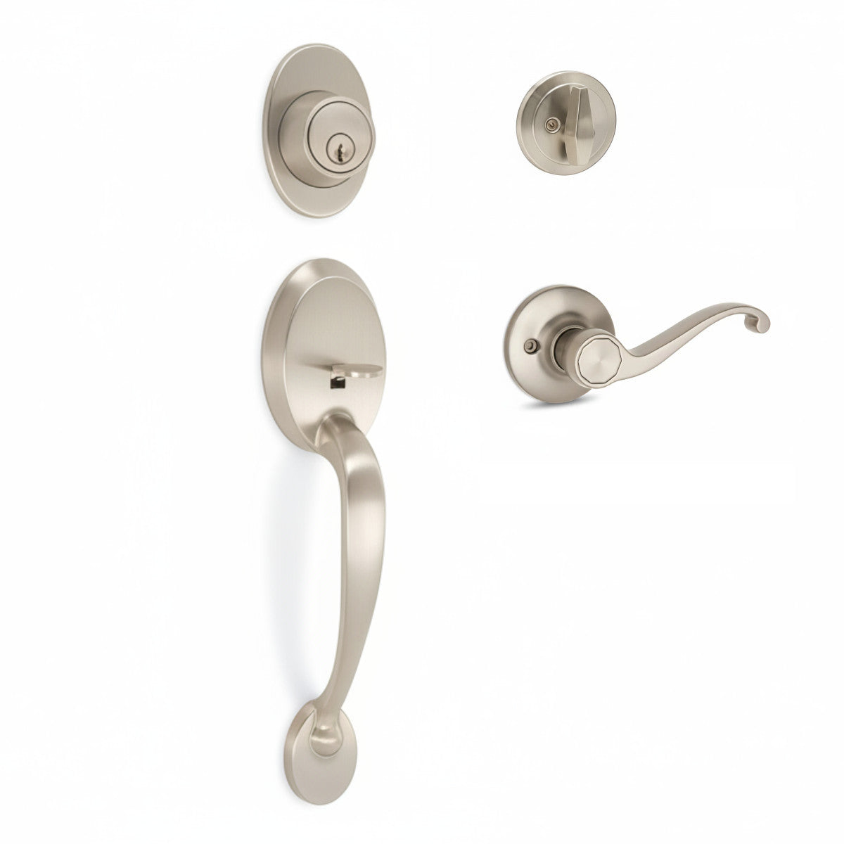 Frankfort Satin Nickel Traditional Handleset with Richmond Lever