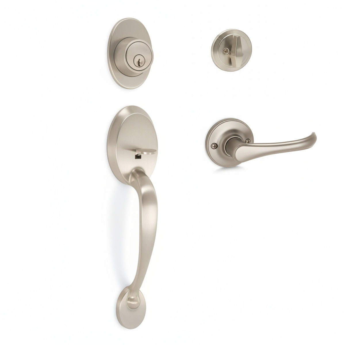 Frankfort Satin Nickel Traditional Handleset with Rochester Lever