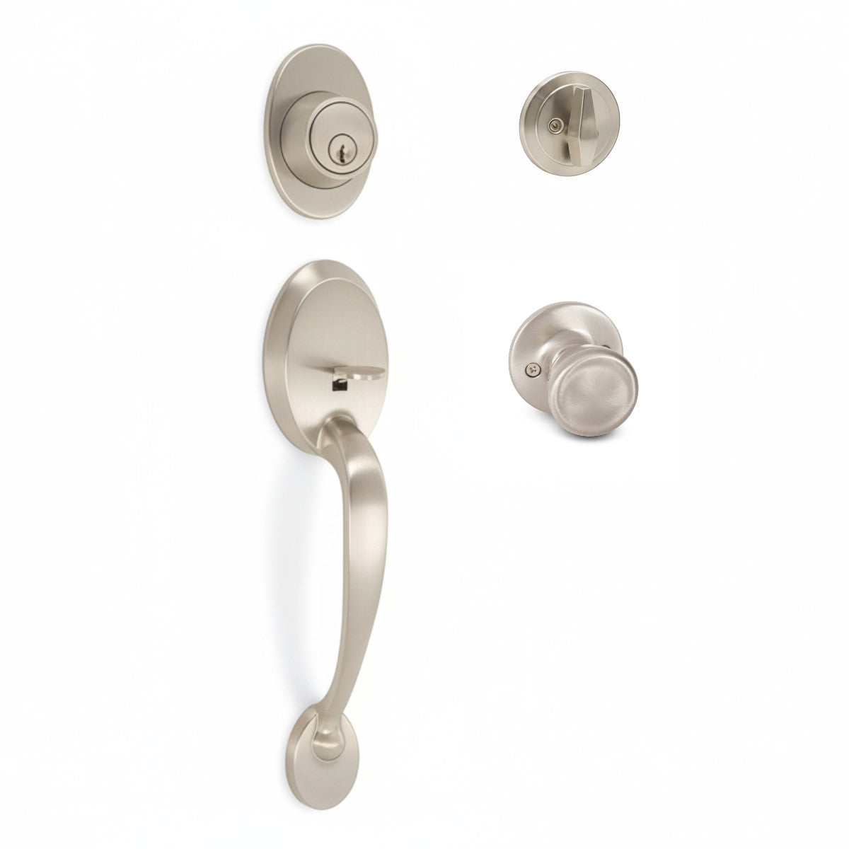 Frankfort Satin Nickel Traditional Handleset with Salem Knob