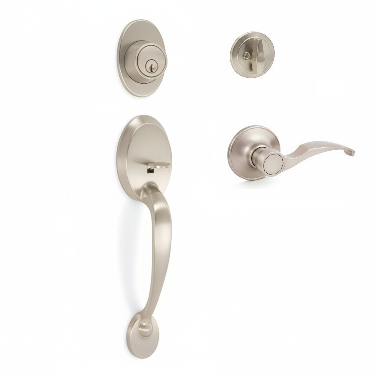 Frankfort Satin Nickel Traditional Handleset with Sedona Lever