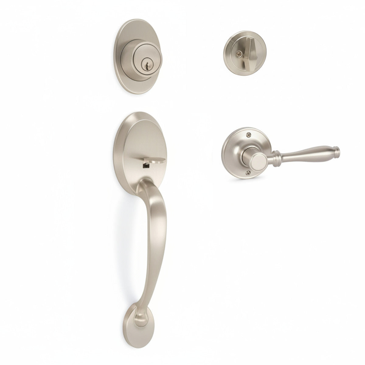 Frankfort Satin Nickel Traditional Handleset with Villa Lever