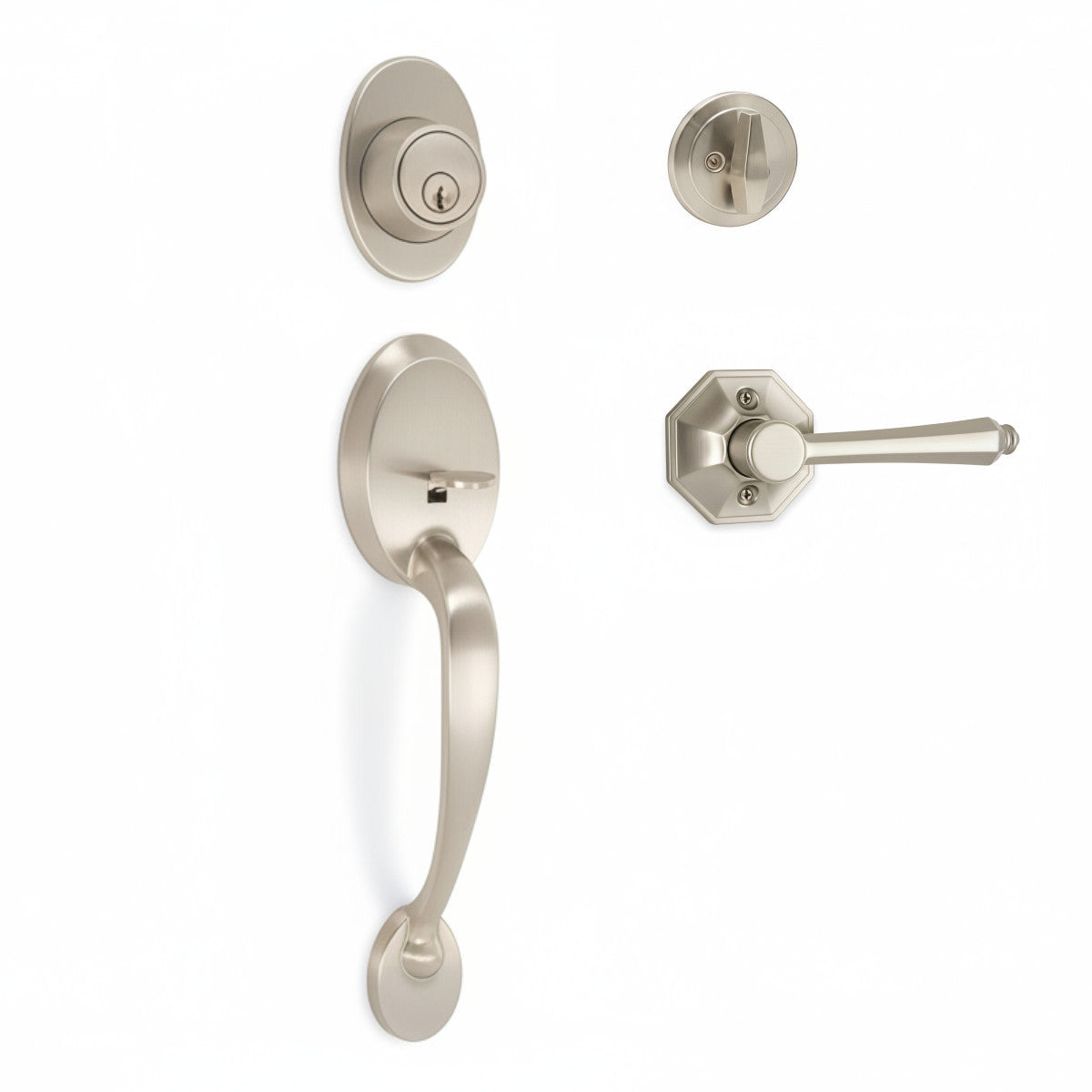 Frankfort Satin Nickel Traditional Handleset with Windsor Lever