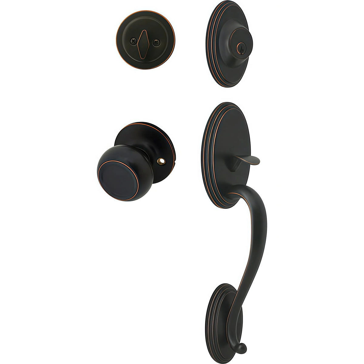 Cosmas 300 Series Oil Rubbed Bronze Handleset with 20 Series Interior