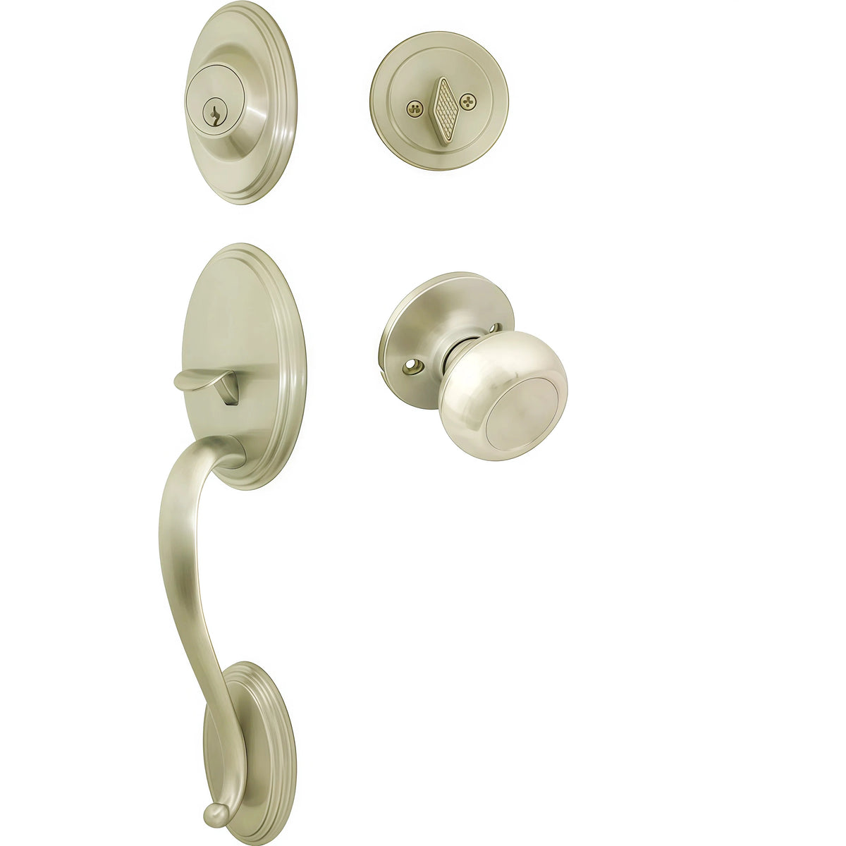 Cosmas 300 Series Satin Nickel Handleset with 20 Series Interior