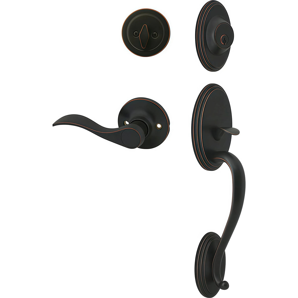 Cosmas 300 Series Oil Rubbed Bronze Handleset with 80 Series Interior