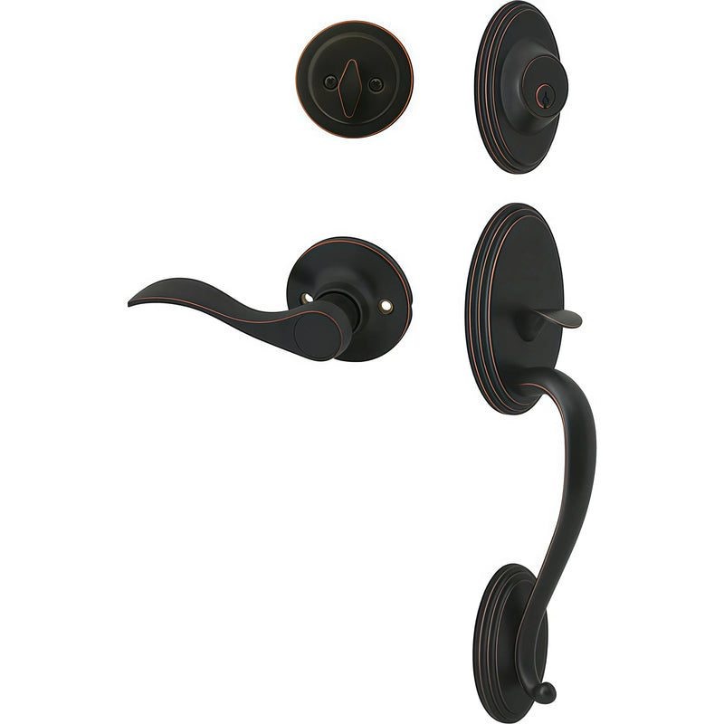 Cosmas 300 Series Oil Rubbed Bronze Handleset with 80 Series Interior