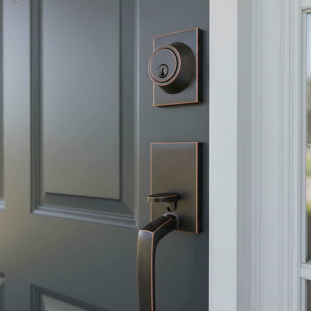 Cosmas 600 Series Oil Rubbed Bronze Handleset with 80 Series Interior