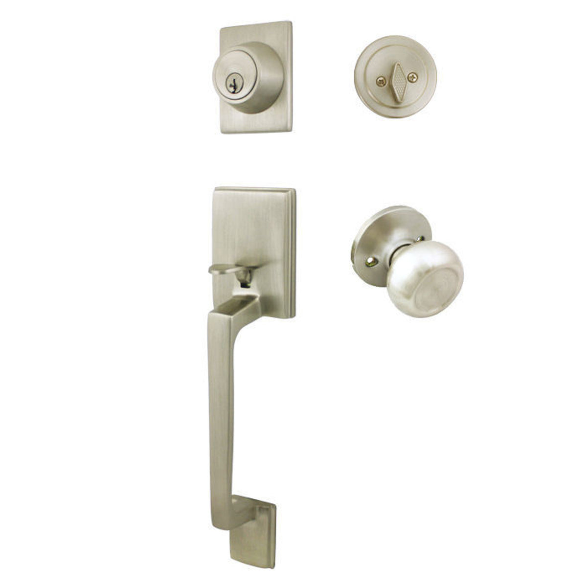 Cosmas 600 Series Satin Nickel Handleset with 20 Series Interior