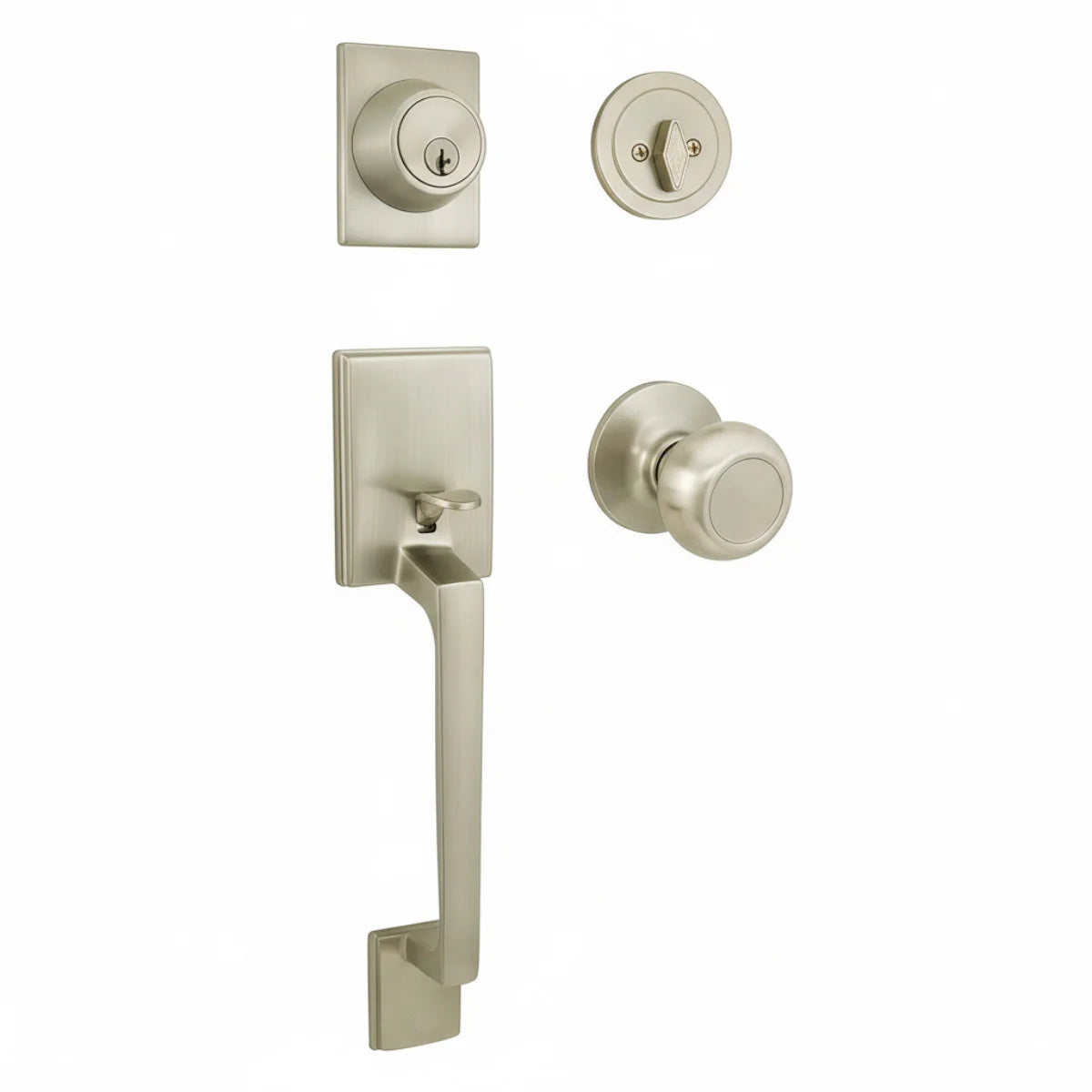 Cosmas 600 Series Satin Nickel Handleset with 20 Series Interior