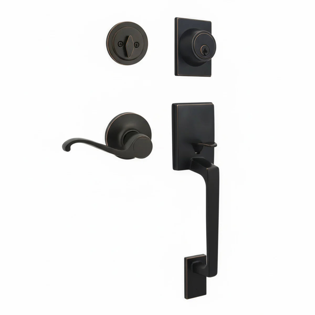 Cosmas 600 Series Oil Rubbed Bronze Handleset with 50 Series Interior