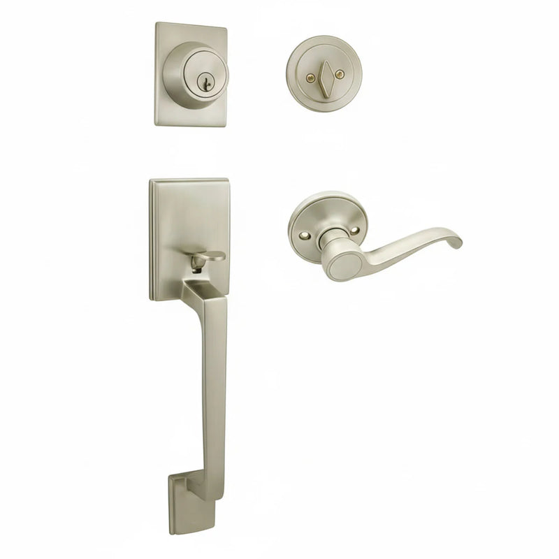 Cosmas 600 Series Satin Nickel Handleset with 50 Series Interior