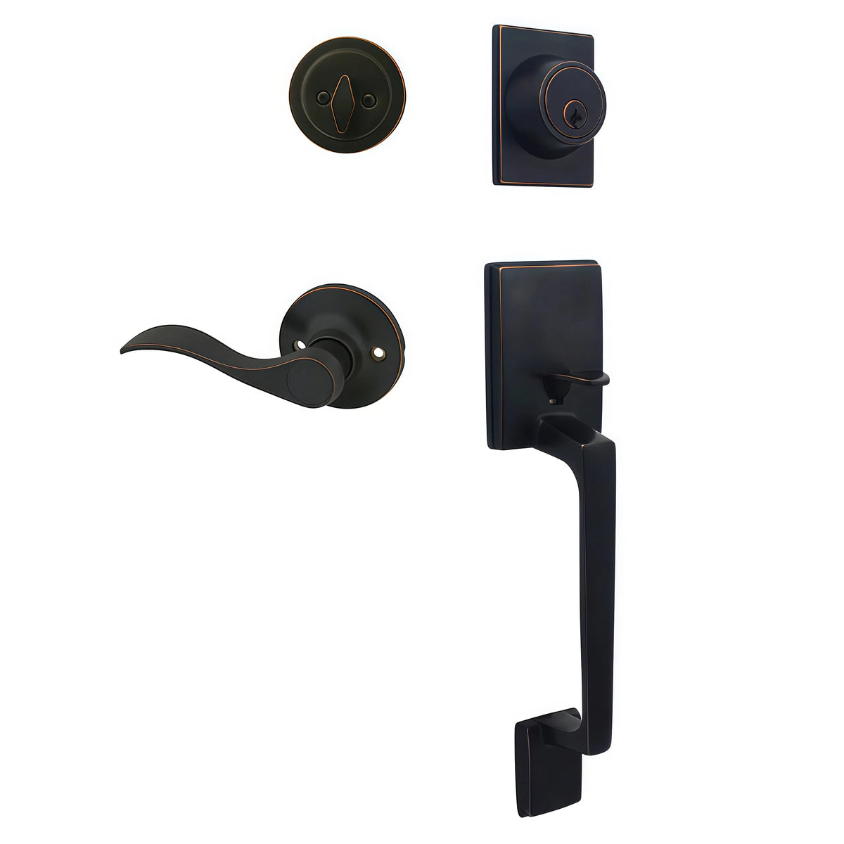 Cosmas 600 Series Oil Rubbed Bronze Handleset with 80 Series Interior