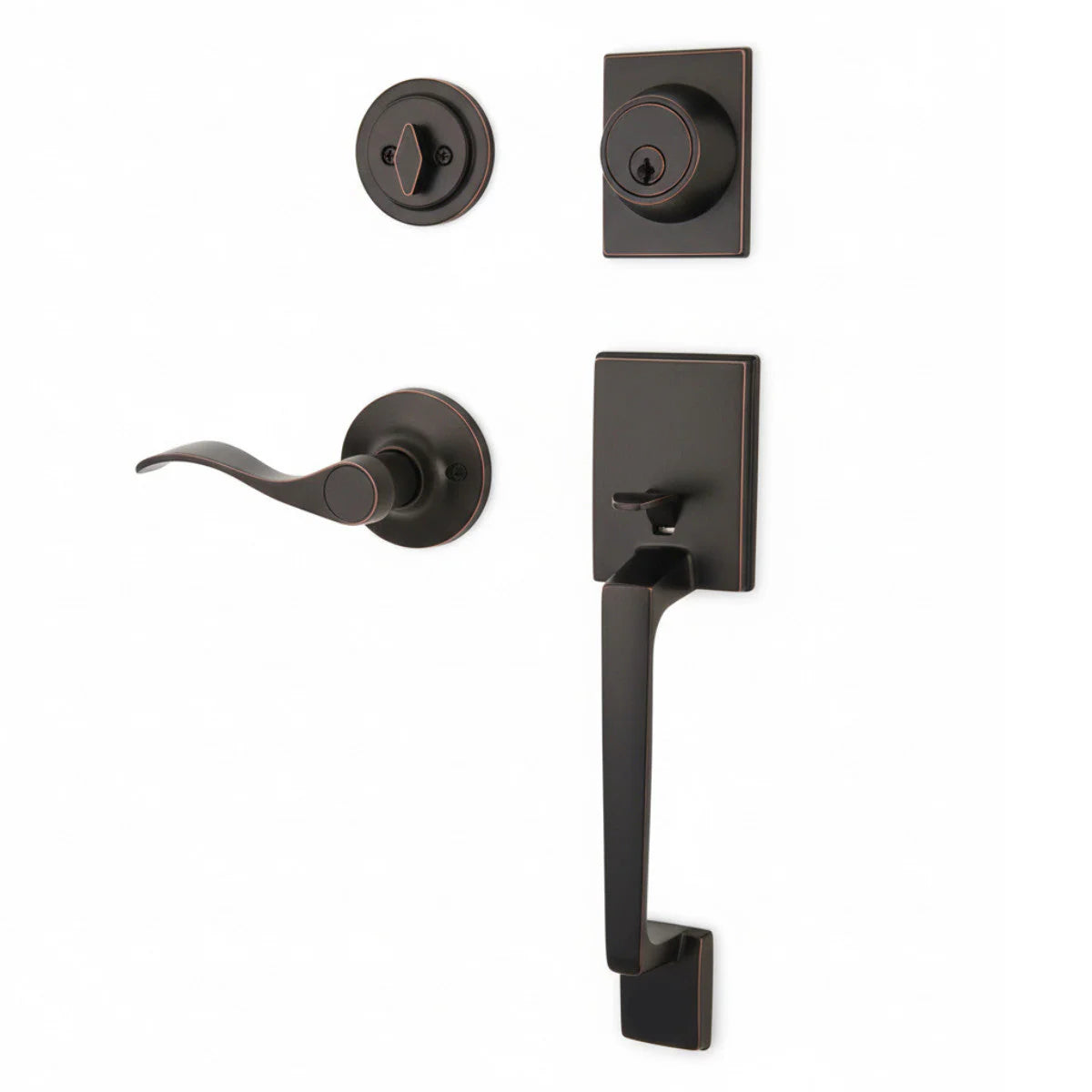 Cosmas 600 Series Oil Rubbed Bronze Handleset with 80 Series Interior
