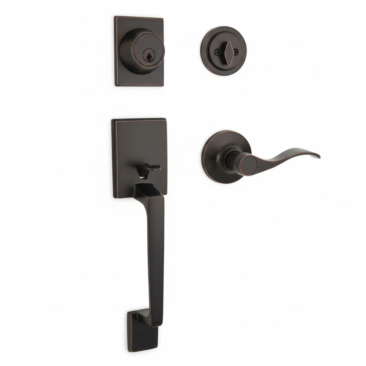 Cosmas 600 Series Oil Rubbed Bronze Handleset with 80 Series Interior