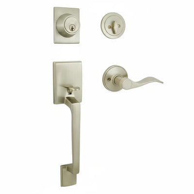 Cosmas 600 Series Satin Nickel Handleset with 80 Series Interior