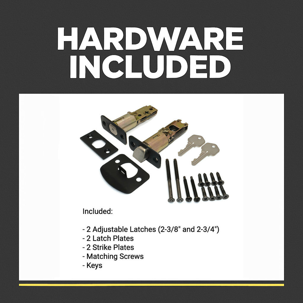 Ashland Matte Black Entry Knob with Matching Single Cylinder Deadbolt Combo Pack