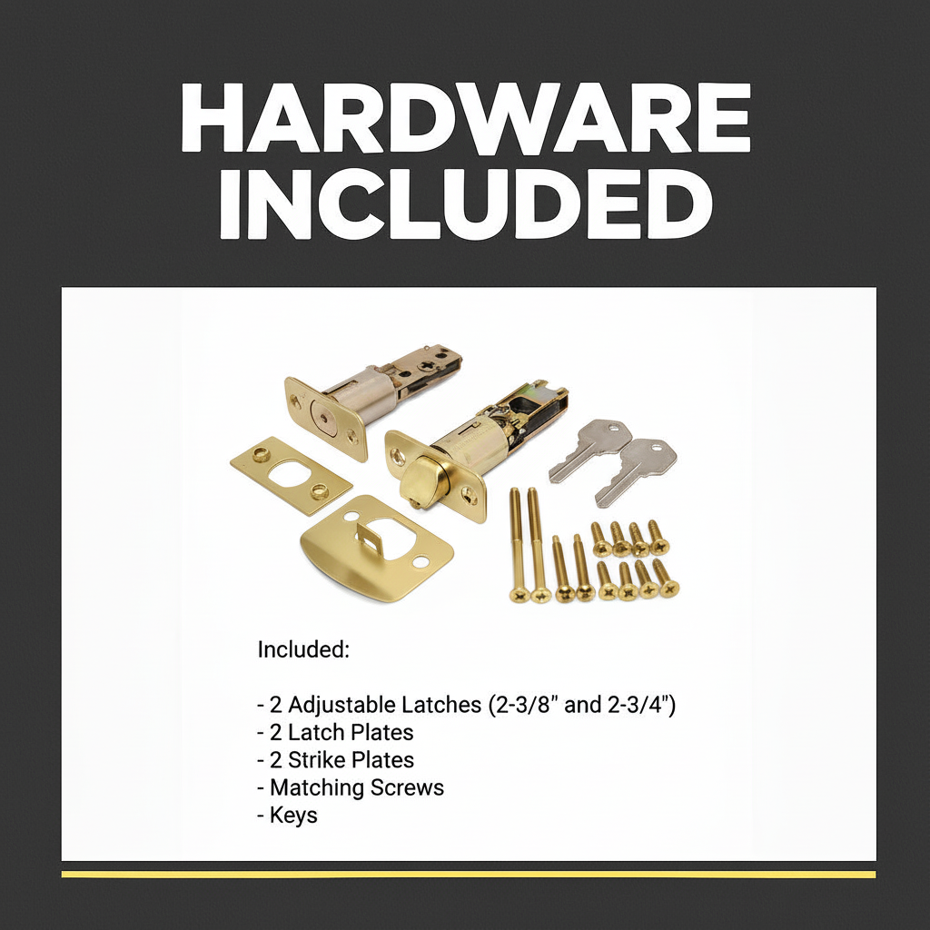 Keeneland Design Satin Brass Contemporary Handleset with Bedford Knob