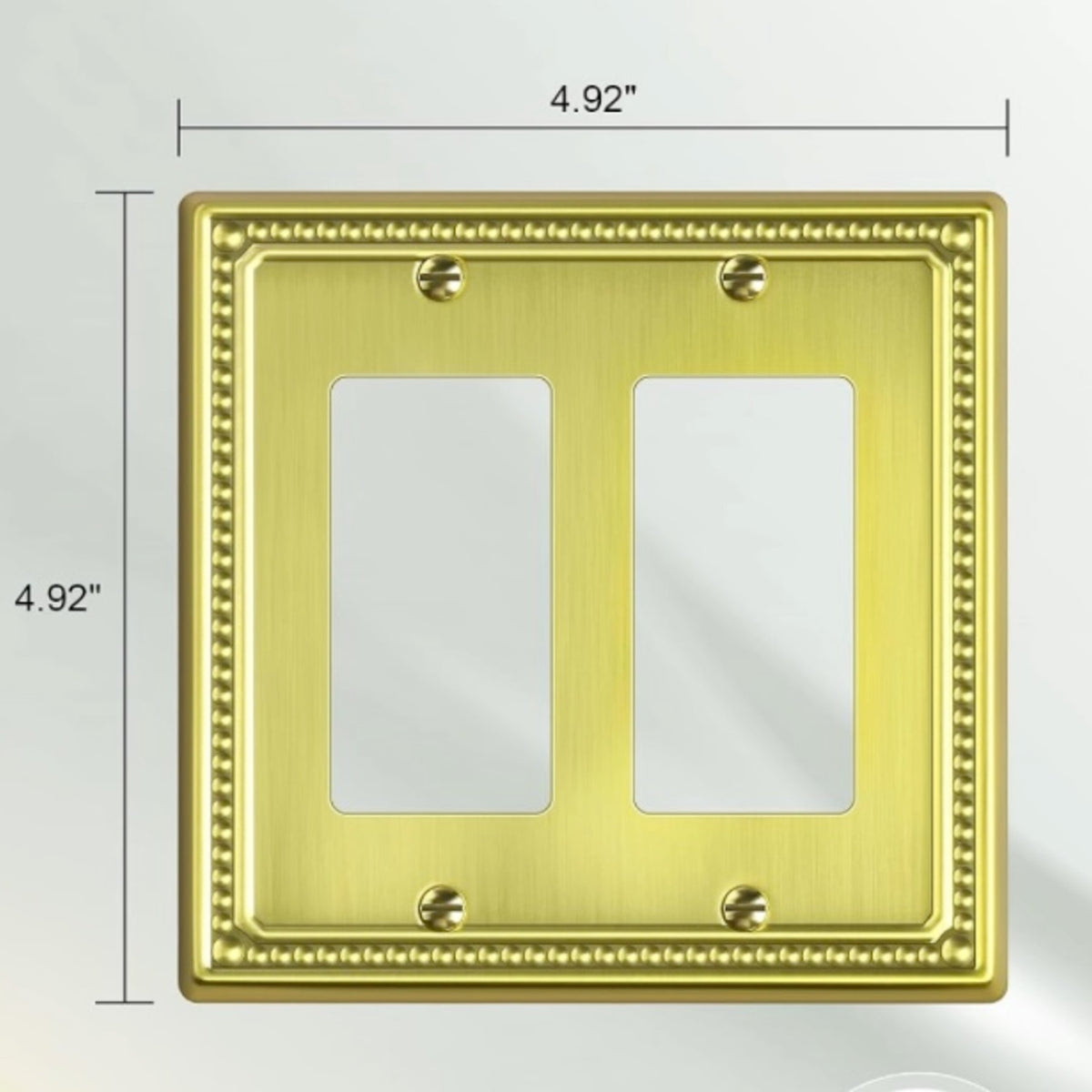 Harmon Brushed Brass Double Decora Decorative Switchplate Cover