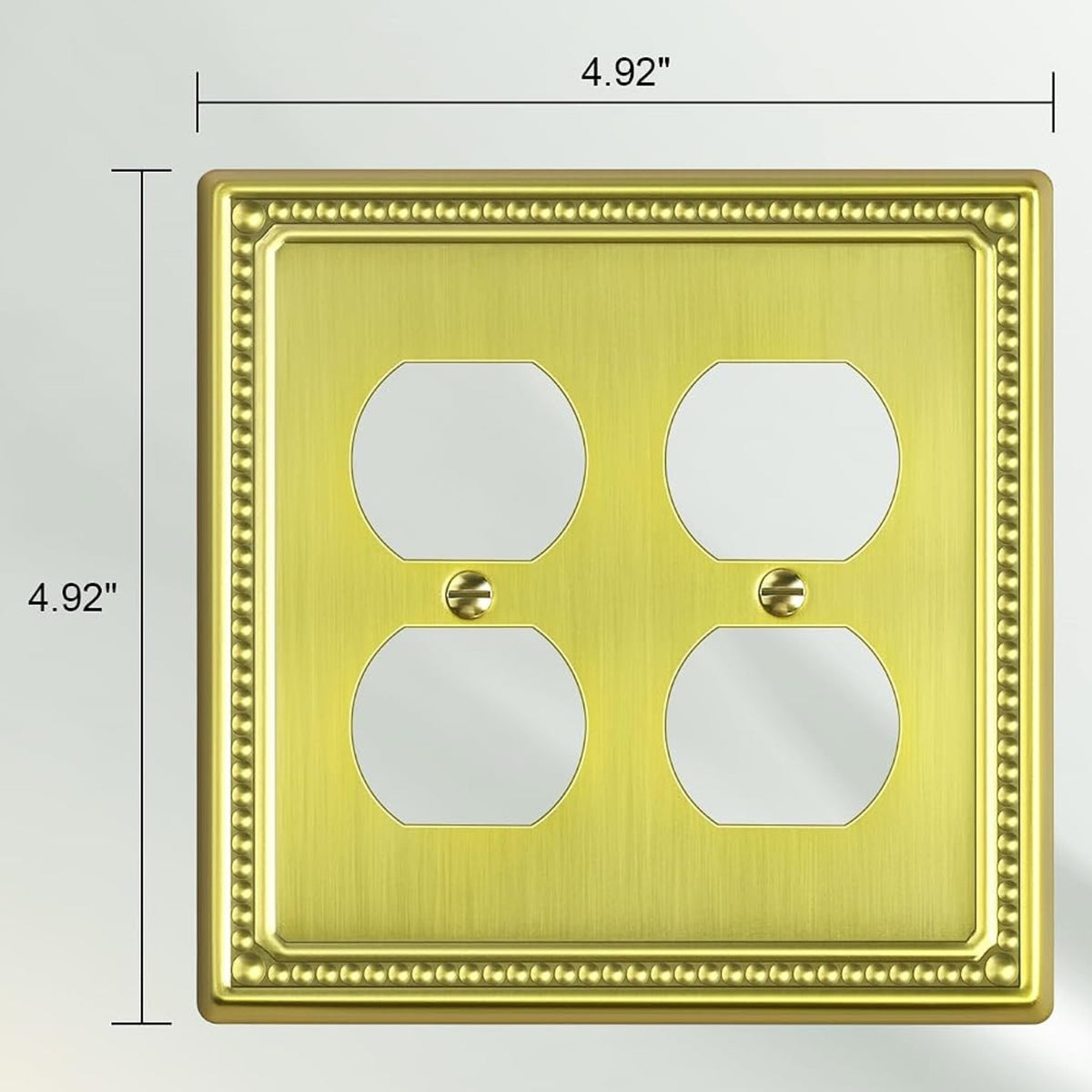 Harmon Brushed Brass Double Duplex Decorative Outlet Cover