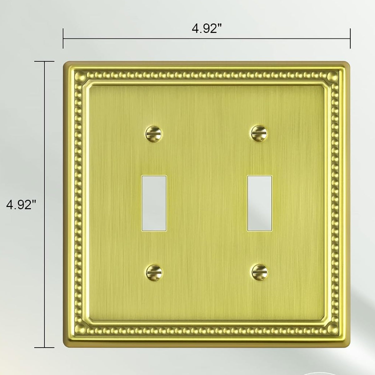 Harmon Brushed Brass Double Toggle Decorative Switchplate Cover