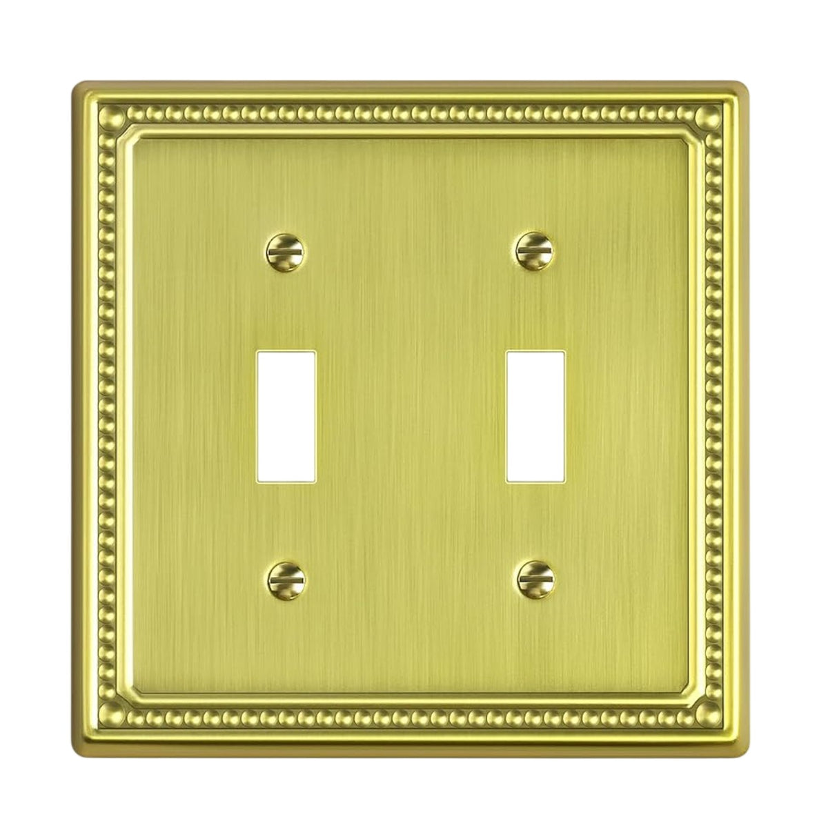 Harmon Brushed Brass Double Toggle Decorative Switchplate Cover