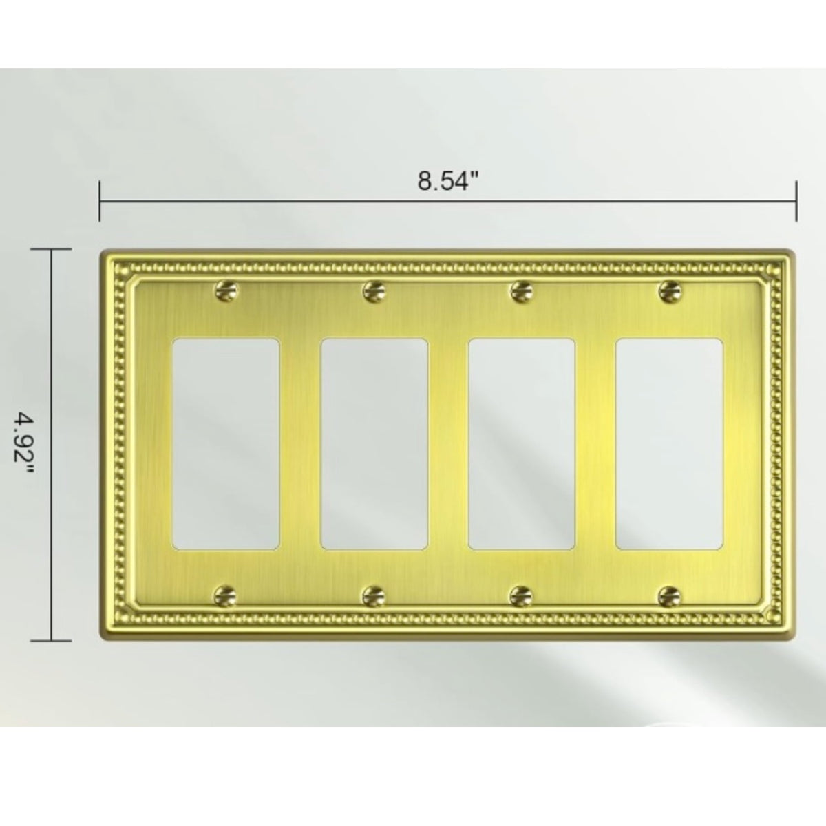 Harmon Brushed Brass Quad Decora Decorative Switchplate Cover