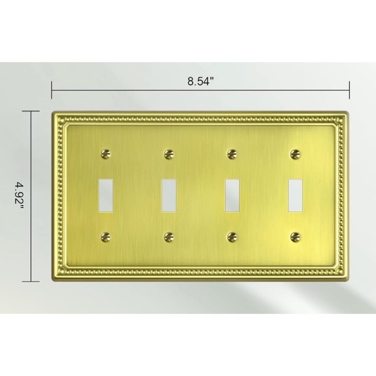 Harmon Brushed Brass Quad Toggle Decorative Switchplate Cover