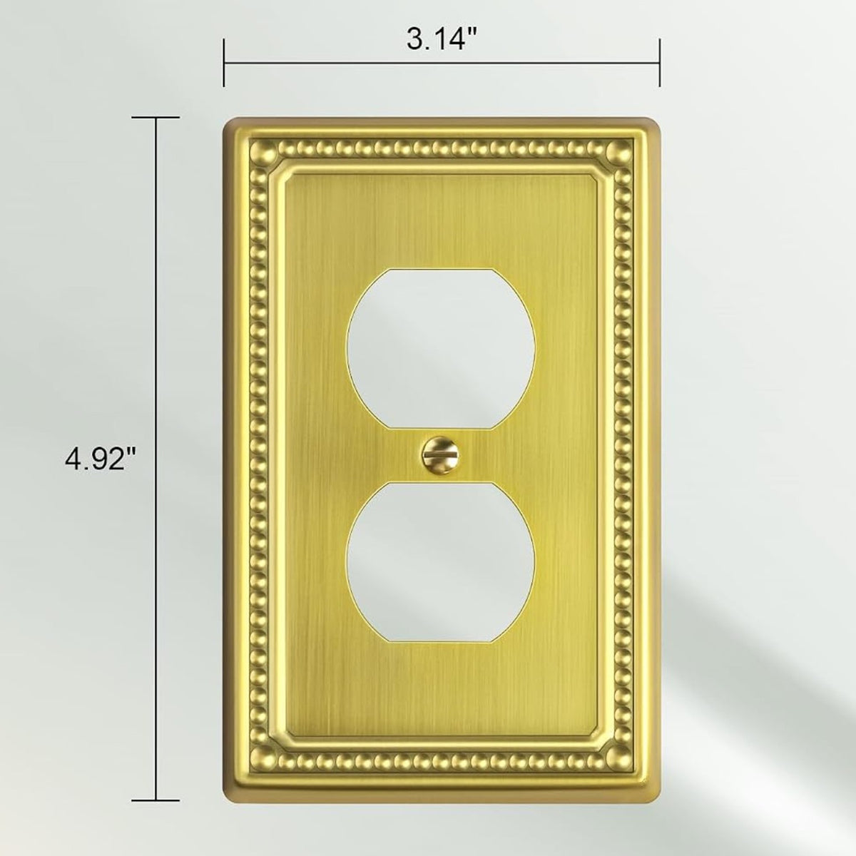 Harmon Brushed Brass Single Duplex Decorative Outlet Cover