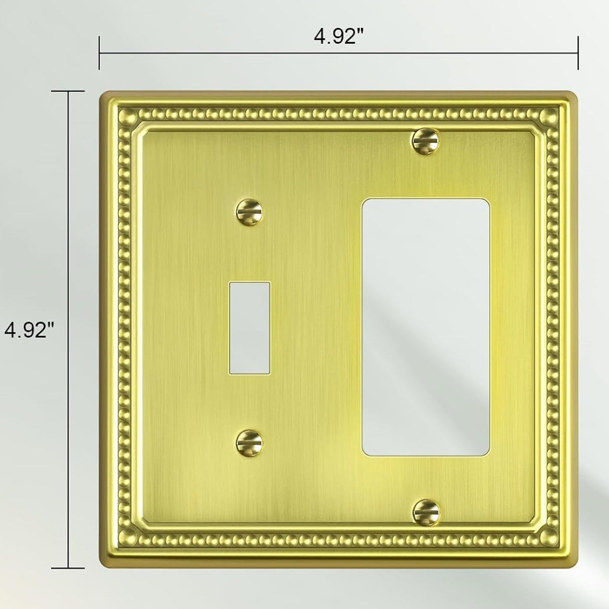 Harmon Brushed Brass Single Toggle / Single Decora Decorative Switchplate Cover