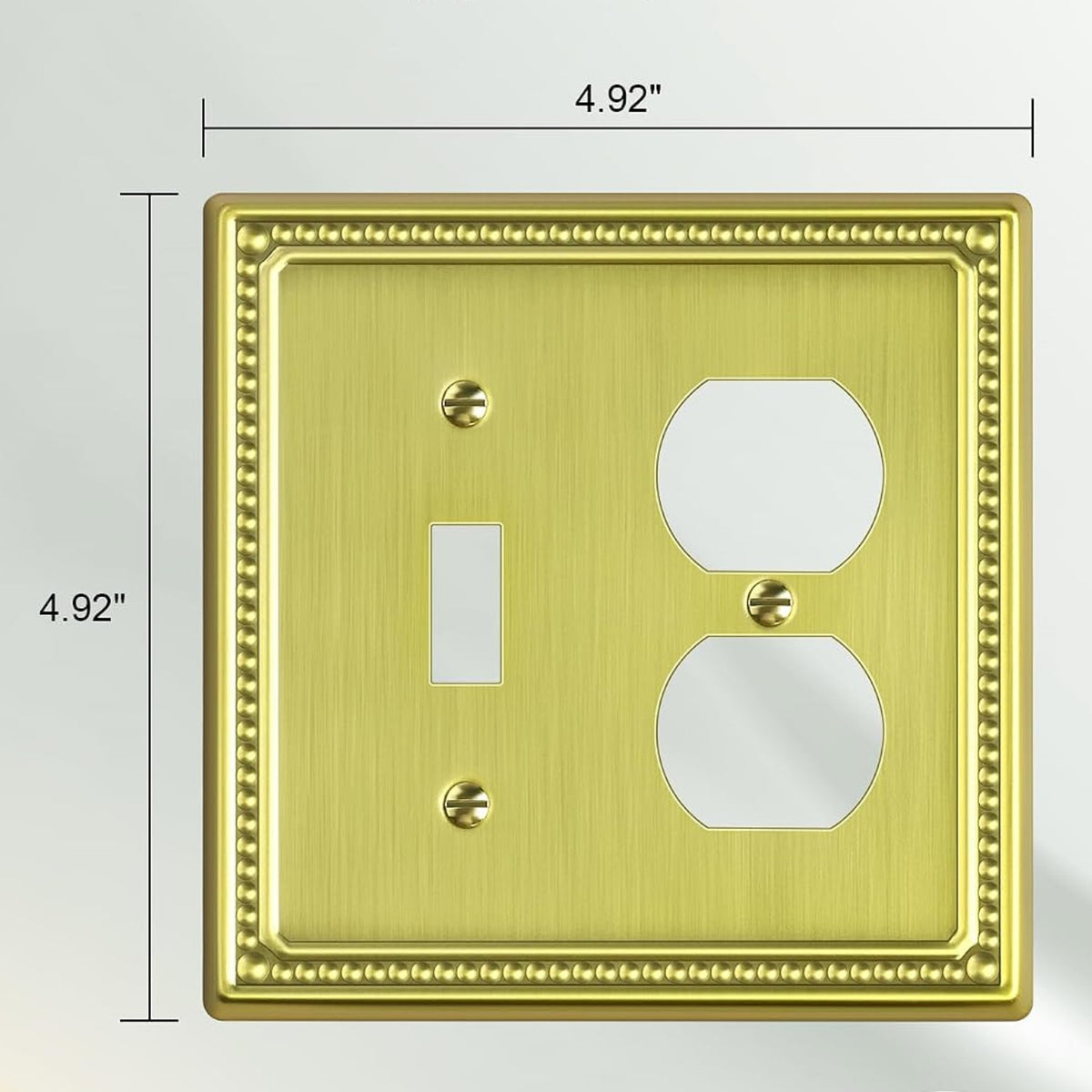 Harmon Brushed Brass Single Toggle / Single Duplex Decorative Switchplate Cover