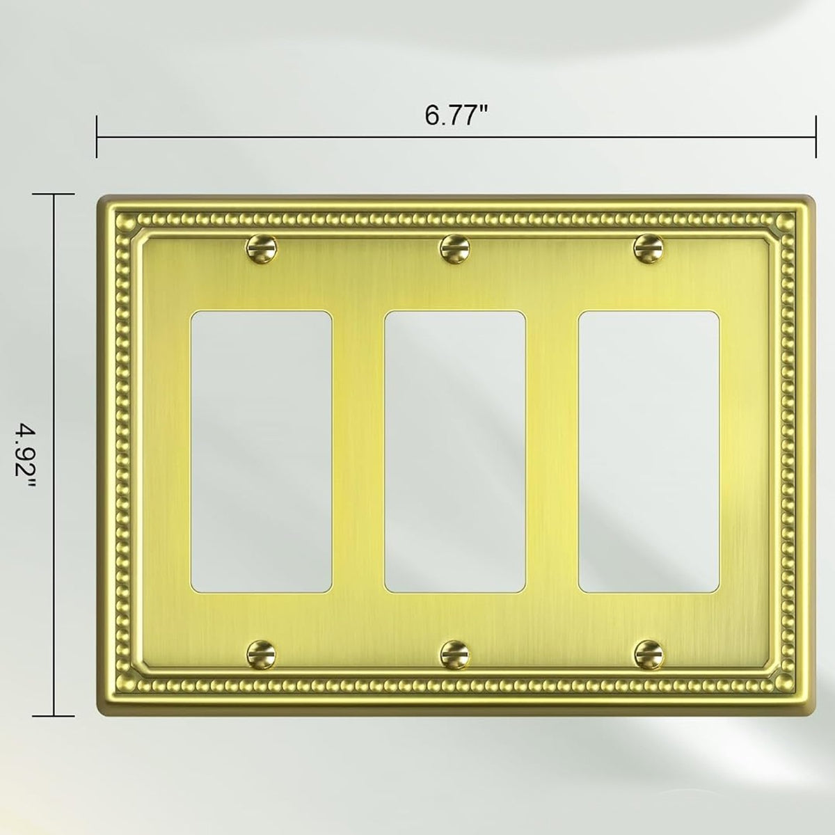 Harmon Brushed Brass Triple Decora Decorative Switchplate Cover