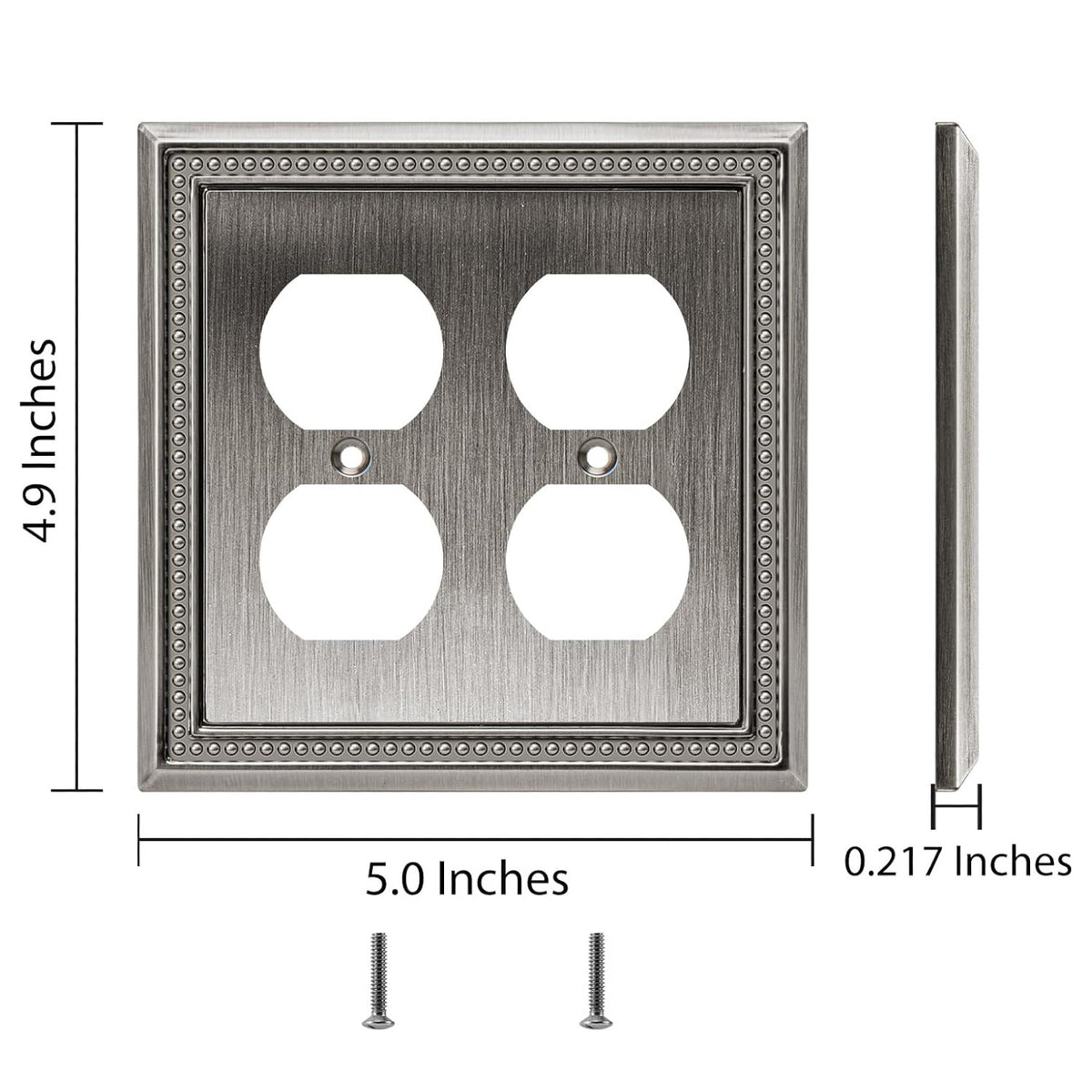 Harmon Heirloom Silver Double Duplex Decorative Outlet Cover