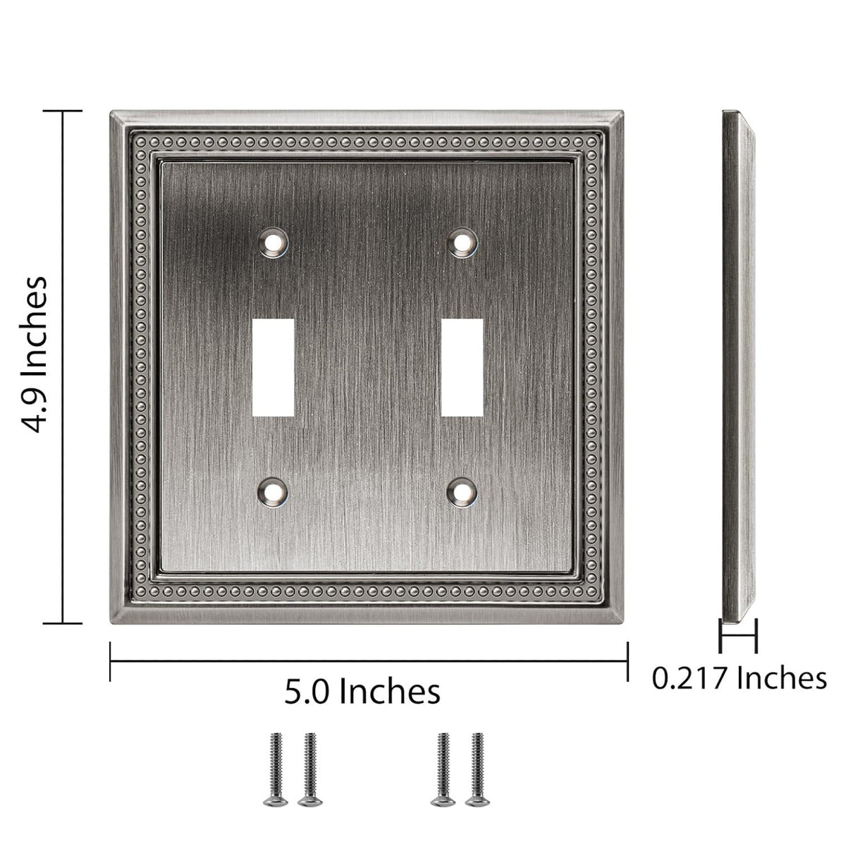 Harmon Heirloom Silver Double Toggle Decorative Switchplate Cover