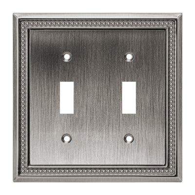 Harmon Heirloom Silver Double Toggle Decorative Switchplate Cover