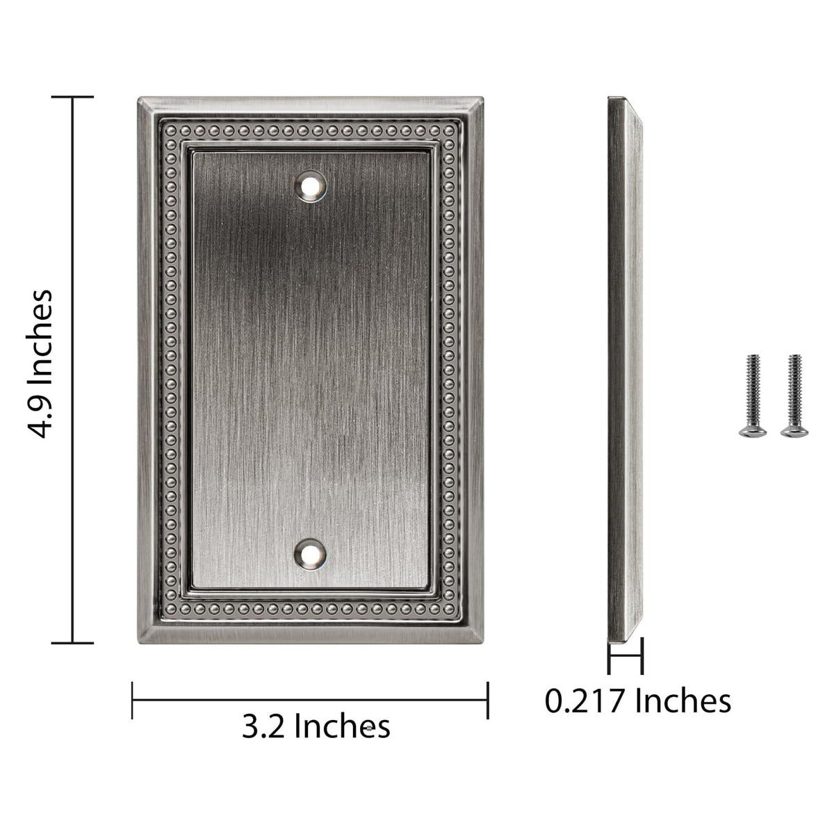 Harmon Heirloom Silver Single Blank Decorative Switchplate Cover