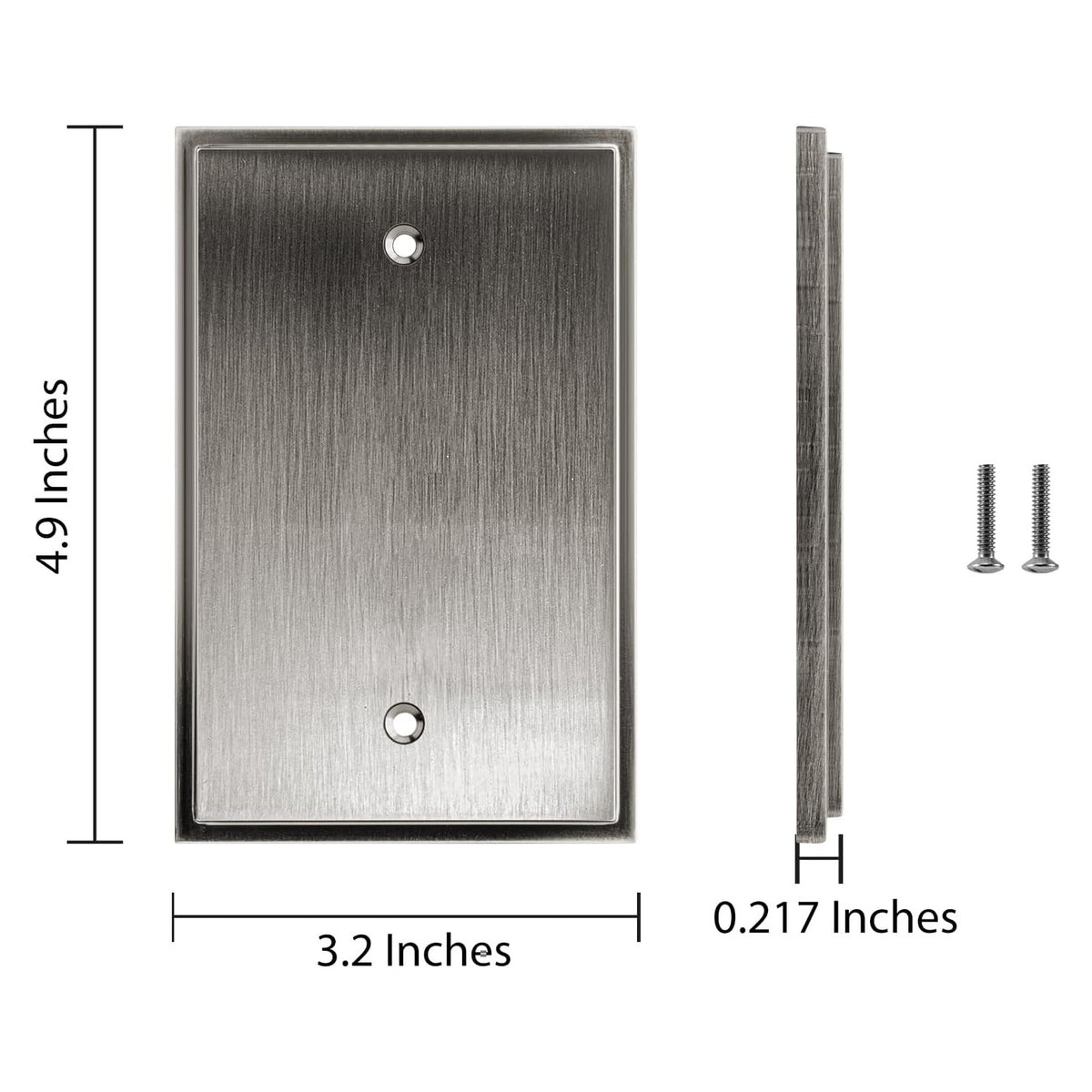 Harmon Heirloom Silver Single Blank Soft Modern Switchplate Cover