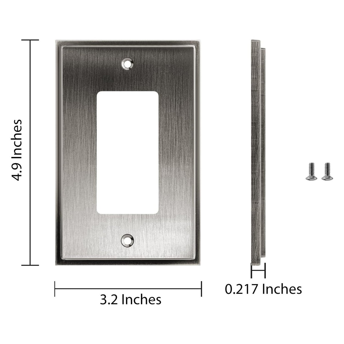 Harmon Heirloom Silver Single Decora Soft Modern Switchplate Cover