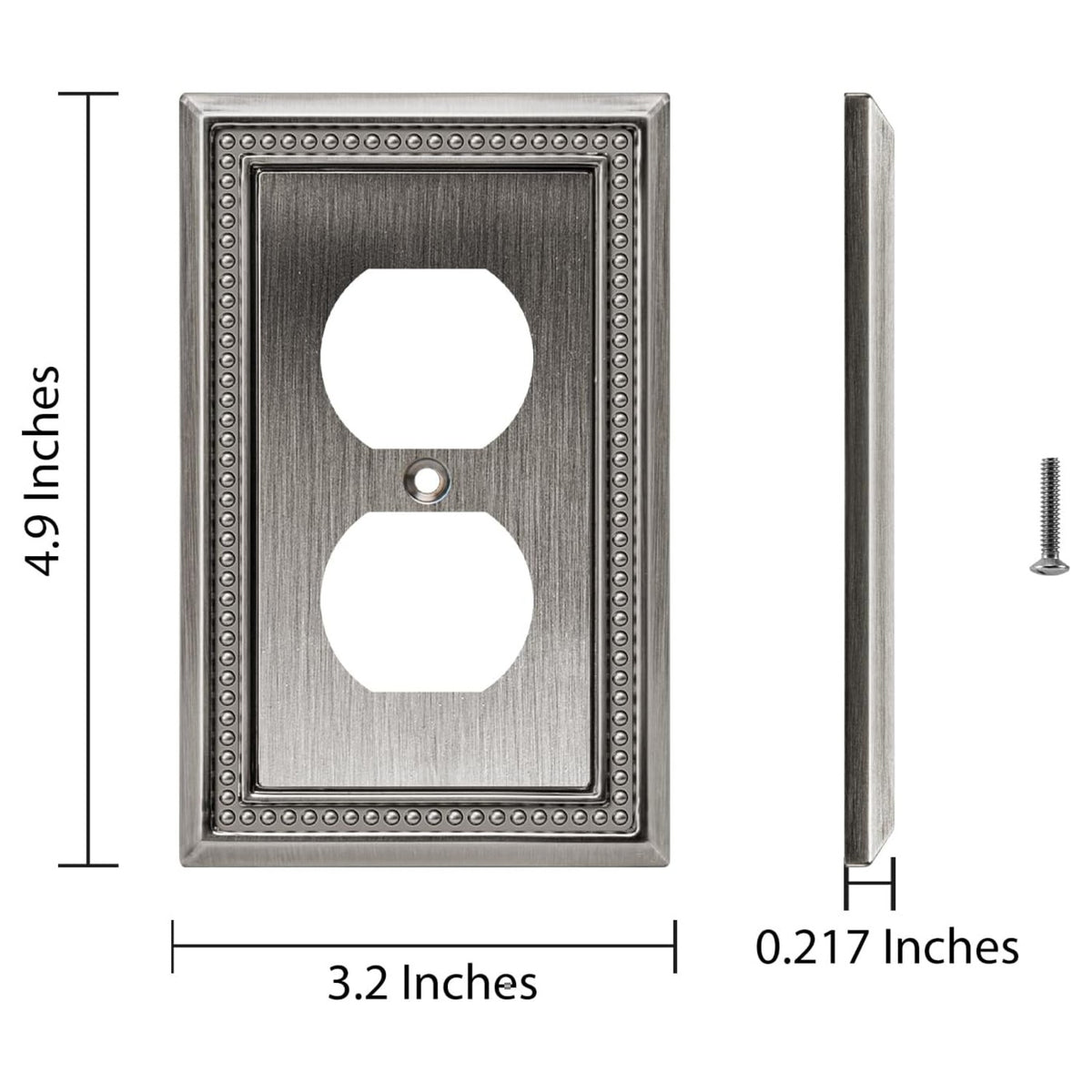 Harmon Heirloom Silver Single Duplex Decorative Outlet Cover