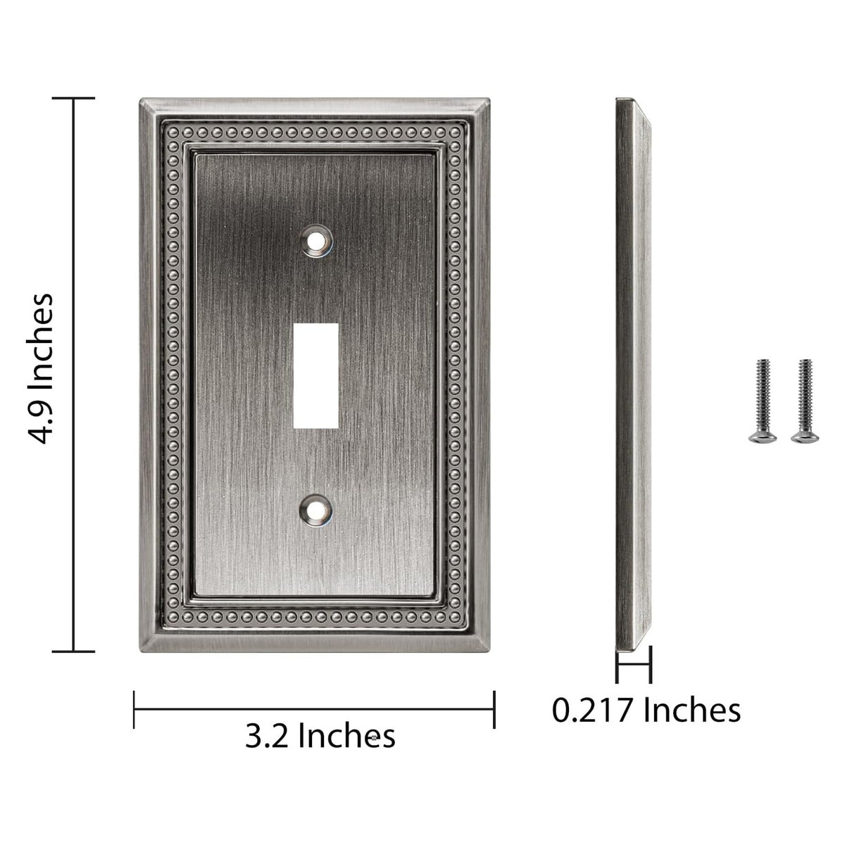 Harmon Heirloom Silver Single Toggle Decorative Switchplate Cover