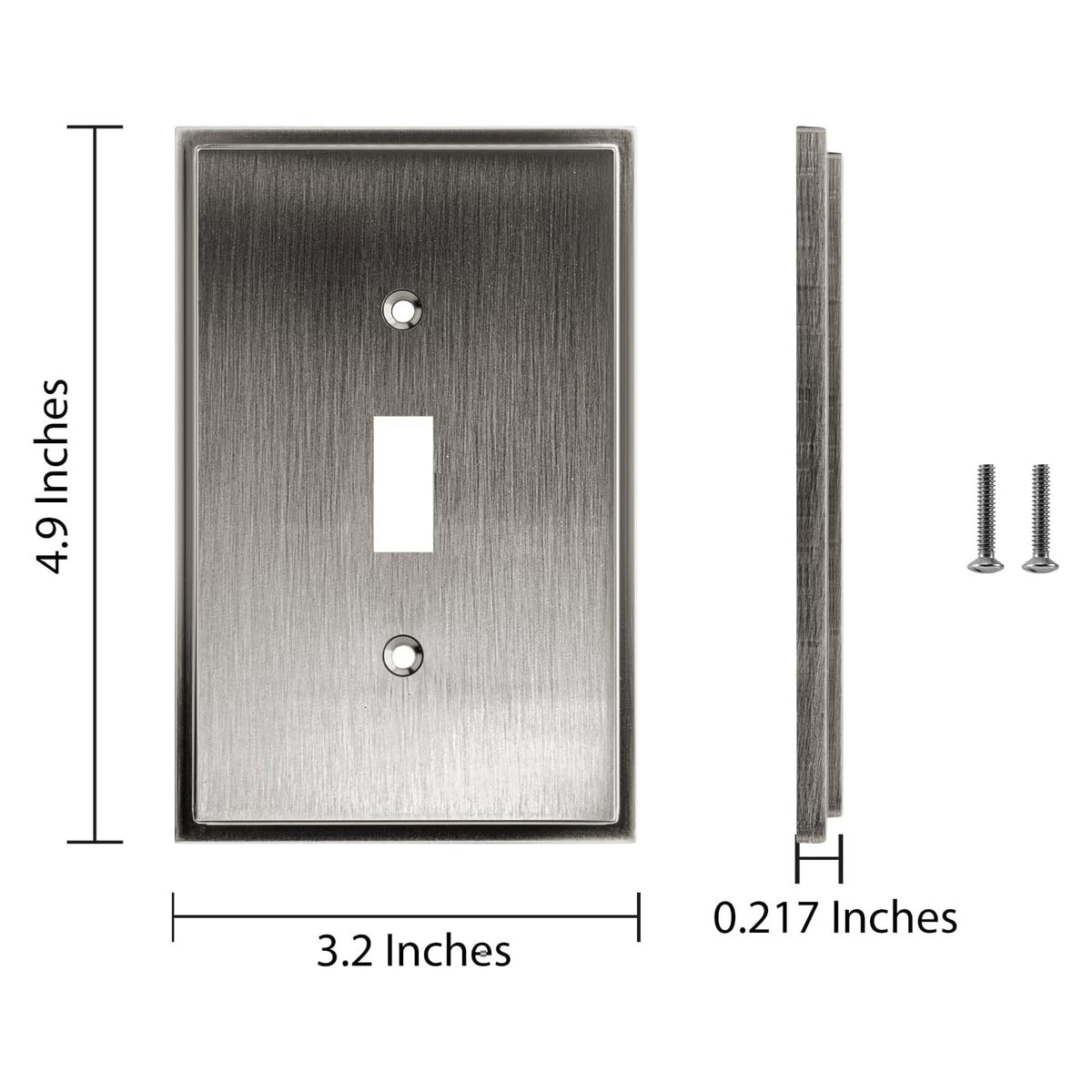 Harmon Heirloom Silver Single Toggle Soft Modern Switchplate Cover