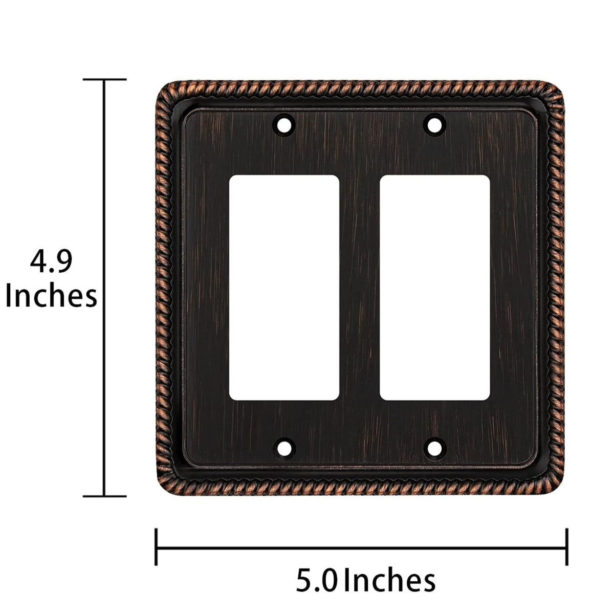 Harmon Oil Rubbed Bronze Double Decora Rope Edge Switchplate Cover