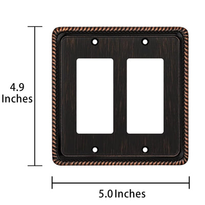Harmon Oil Rubbed Bronze Double Decora Rope Edge Switchplate Cover